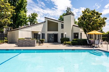 Pool area at Waterfield Square Apartment Homes